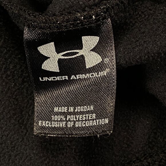 Under armour Sweatshirt Women's Medium Black Fleece Logo Semi Fitted Quarter Zip - Picture 6 of 16